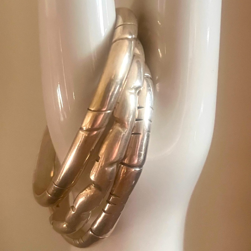 3 Signed Wesley Emmons Sterling Silver Cuff Bracelet Set